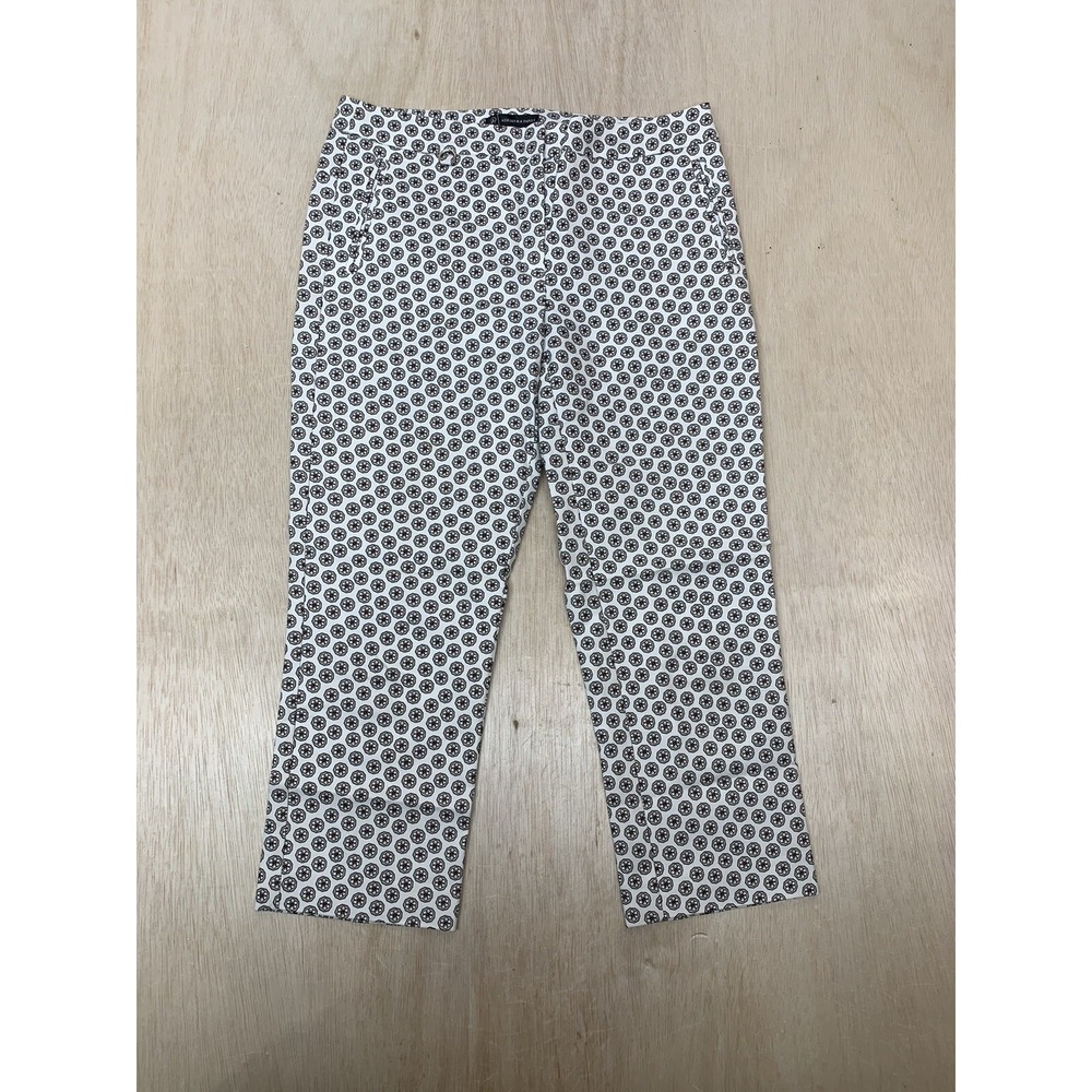 Adrianna Papell Floral geometric print women's Cropped Capri pants Sz 6